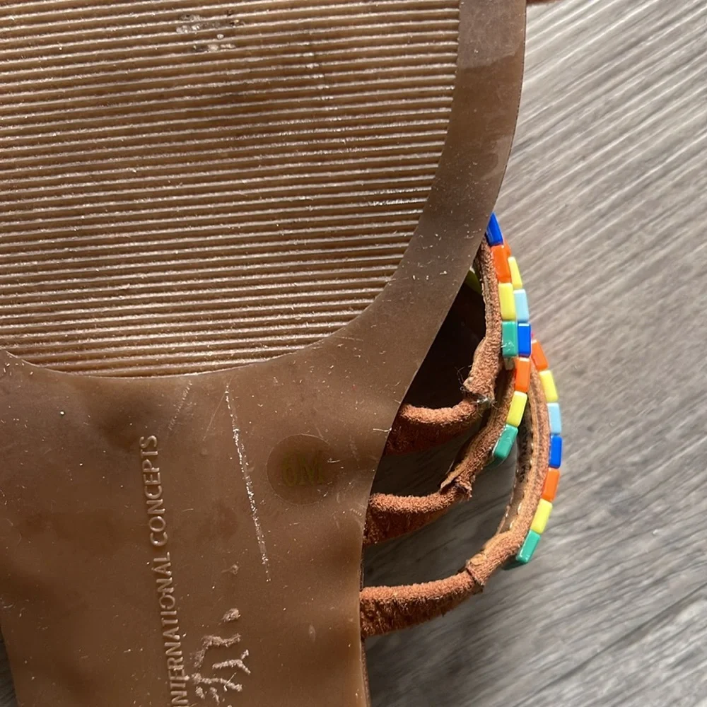 INC International Concepts Strappy Toe Loop Sandals Sz 6